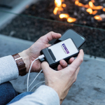 Bateria externa em plástico reciclado com carregamento rápido 6.000 mAh cor preto
