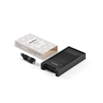 Bateria externa em plástico reciclado com carregamento rápido 6.000 mAh cor preto