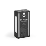 Powerbank em plástico reciclado com ecrã LED 20.000 mAh cor preto vista em caixa 