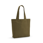Saco de algodão reciclado e RPET com alças compridas 180 g/m2 cor verde militar