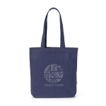 Saco de algodão e poliéster reciclado com alças compridas 280 g/m2 cor azul-marinho
