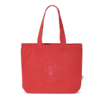 Saco de algodão reciclado e RPET com alças compridas 280 g/m2 cor vermelho