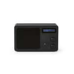 Coluna sem fios em plástico reciclado com ecrã LCD 15W cor preto vista frontal 