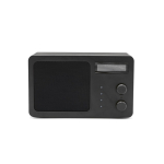 Coluna sem fios em plástico reciclado com ecrã LCD 15W cor preto