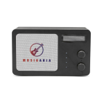 Coluna sem fios em plástico reciclado com ecrã LCD 15W cor preto