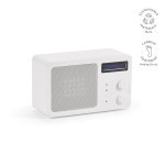 Coluna sem fios em plástico reciclado com ecrã LCD 15W cor branco
