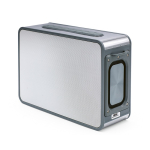 Altifalante sem fios em plástico reciclado com alcance de 15 m e 80W cor prateado vista frontal 