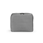 Nécessaire organizador de viagem em poliéster reciclado com gancho 4,5L cor cinzento vista frontal 