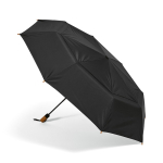 Guarda-chuva dobrável automático plástico reciclado antitempestade ø119 cor preto vista traseira 