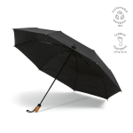 Guarda-chuva dobrável automático plástico reciclado antitempestade ø119 cor preto
