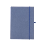 Cadernos de capa dura fabricados com diferentes materiais orgânicos cor azul primeira vista