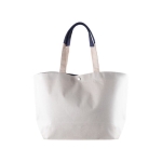 Saco de algodão reciclado com fecho de pressão 280 g/m2 cor azul-marinho primeira vista
