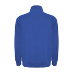 Camisola de algodão e poliéster com meio fecho de correr 280 g/m2 cor azul real segunda vista traseira
