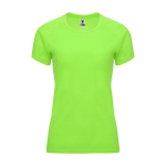 T-shirt técnica de poliéster 100% para mulher 135 g/m2 Roly cor verde fluorescente