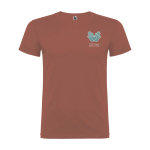 T-shirt 100% de algodão de malha para homem 155 g/m2 Roly Beagle cor mogno vista impressão serigrafia