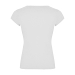 T-shirt de algodão com gola em V para mulher 200 g/m2 Roly cor branco segunda vista traseira