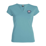 T-shirt de algodão com gola em V para mulher 200 g/m2 Roly vista impressão serigrafia