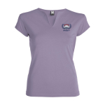 T-shirt de algodão com gola em V para mulher 200 g/m2 Roly vista impressão serigrafia
