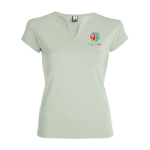 T-shirt de algodão com gola em V para mulher 200 g/m2 Roly vista impressão serigrafia