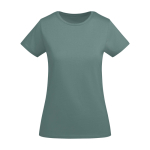 T-shirt de algodão de malha orgânico para mulher 175 g/m2 Roly cor verde menta