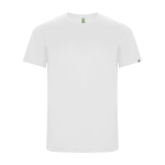 T-shirt técnica 50% de poliéster reciclado para crianças 135 g/m2 Roly cor branco