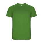 T-shirt técnica 50% de poliéster reciclado para crianças 135 g/m2 Roly cor verde maçã