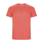 T-shirt técnica 50% de poliéster reciclado para crianças 135 g/m2 Roly cor coral
