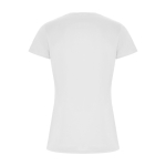 T-shirt técnica 50% de poliéster reciclado para mulher 135 g/m2 Roly cor branco segunda vista traseira