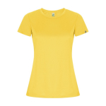 T-shirt técnica 50% de poliéster reciclado para mulher 135 g/m2 Roly cor amarelo