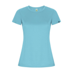 T-shirt técnica 50% de poliéster reciclado para mulher 135 g/m2 Roly cor turquesa