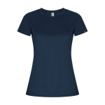 T-shirt técnica 50% de poliéster reciclado para mulher 135 g/m2 Roly cor azul-marinho