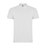 Pólo de algodão ponto piqué com manga curta para homem 200 g/m2 Roly cor branco