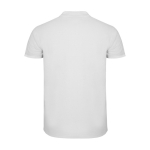Pólo de algodão ponto piqué com manga curta para homem 200 g/m2 Roly cor branco segunda vista traseira