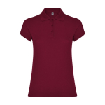 Pólo 100% de algodão de ponto piqué para mulher 200 g/m2 Roly cor bordeaux