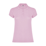 Pólo 100% de algodão de ponto piqué para mulher 200 g/m2 Roly cor cor-de-rosa claro