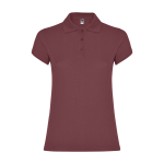 Pólo 100% de algodão de ponto piqué para mulher 200 g/m2 Roly cor vermelho mesclado