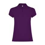 Pólo 100% de algodão de ponto piqué para mulher 200 g/m2 Roly cor roxo