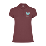 Pólo 100% de algodão de ponto piqué para mulher 200 g/m2 Roly vista impressão serigrafia