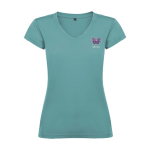 T-shirt 100% de algodão de malha para mulher 155 g/m2 Roly vista impressão serigrafia
