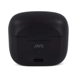 Auriculares sem fios ergonómicos em estojo personalizável cor preto terceira vista