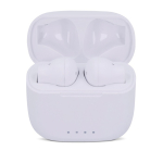 Auriculares sem fios ergonómicos em estojo personalizável cor branco segunda vista