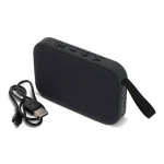 Colunas Bluetooth pretas pequenas portáteis de forma retangular cor preto segunda vista