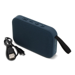 Colunas Bluetooth pretas pequenas portáteis de forma retangular cor azul segunda vista