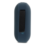 Colunas Bluetooth pretas pequenas portáteis de forma retangular cor azul quinta vista