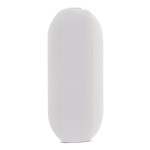 Colunas Bluetooth pretas pequenas portáteis de forma retangular cor branco sexta vista