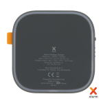 Carregador sem fios corporativo compacto de forma quadrada 15 W cor cinzento quarta vista