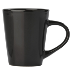 Caneca de cerâmica com pega triangular colorida feita na UE 270 ml cor preto quarta vista