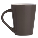 Caneca de cerâmica com pega triangular colorida feita na UE 270 ml cor cinzento segunda vista