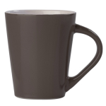 Caneca de cerâmica com pega triangular colorida feita na UE 270 ml cor cinzento quarta vista
