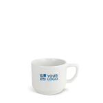Caneca de cerâmica branca com uma pega retangular compacta 250 ml vista principal